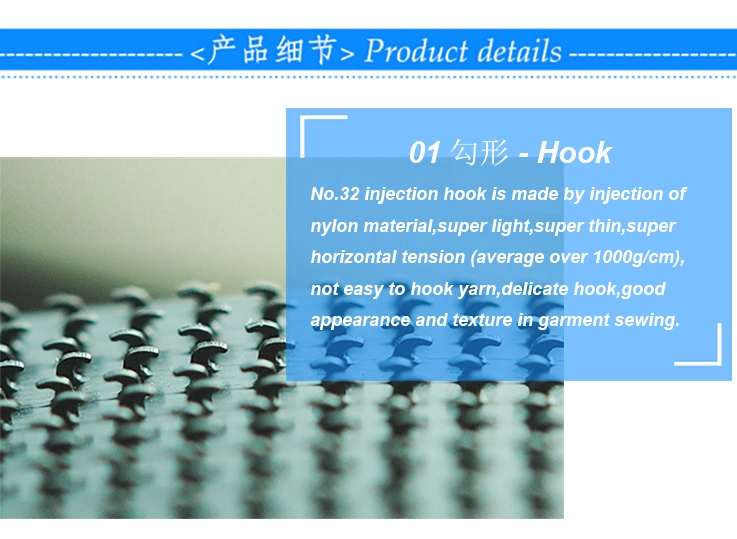 china made No.5 injection hook (reverse half bend hook) velcro ,black and white