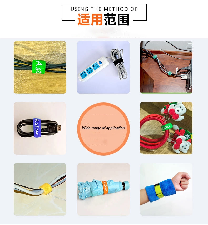 Manufacturer supplier hook and loop cable tie square buckle velcro strap