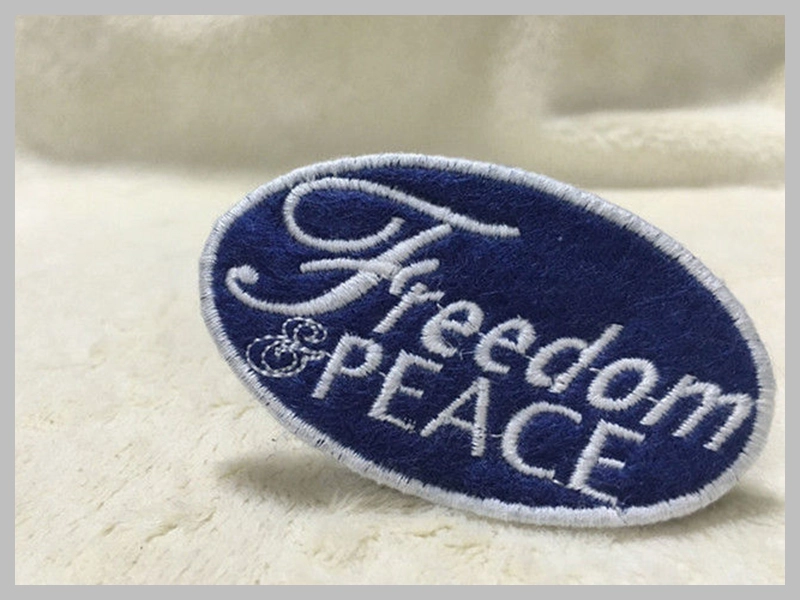 Oval-Shaped Embroidered Sew-On Badges Thumb
