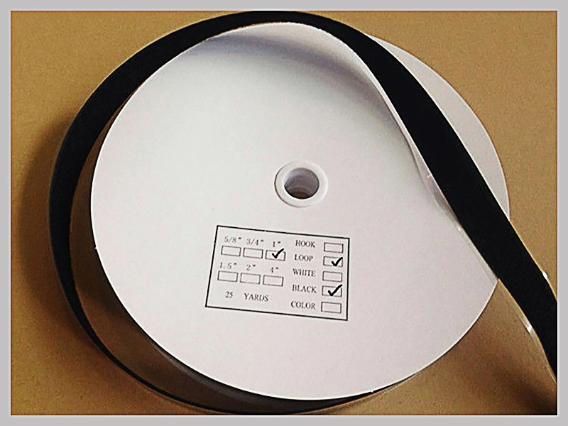 Custom-Shape 1-Inch Black Self-Stick Hook Tape
