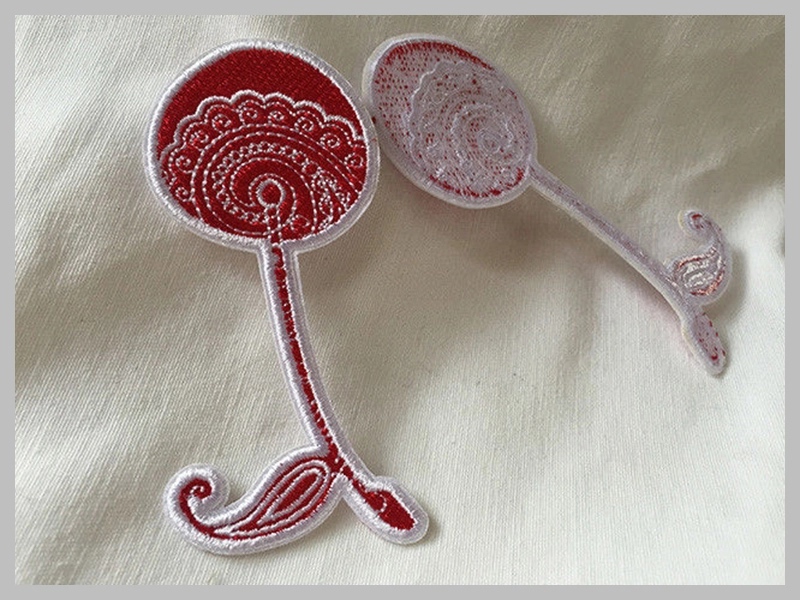 Colorful Flower Heat Transfer Embroidery Label Thumb