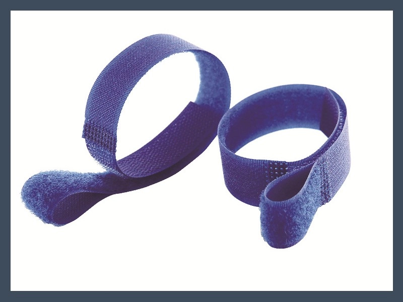 Blue Q-Type Hook and Loop Cable Ties Thumb