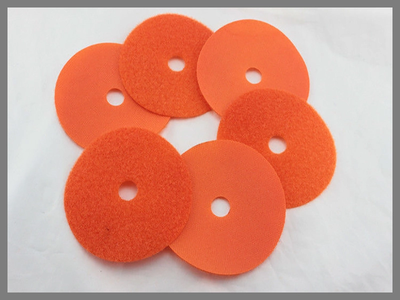 Colored Sew-On Hook and Loop Dots with Logo