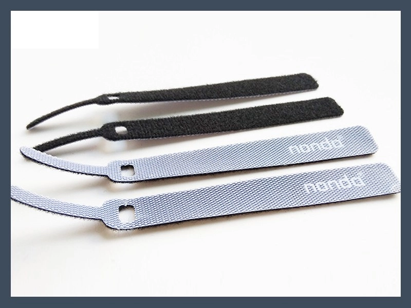Black Pin-Type Hook and Loop Cable Ties Thumb
