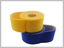 Wide Yellow Double-Sided Hook and Loop Cable Wrap