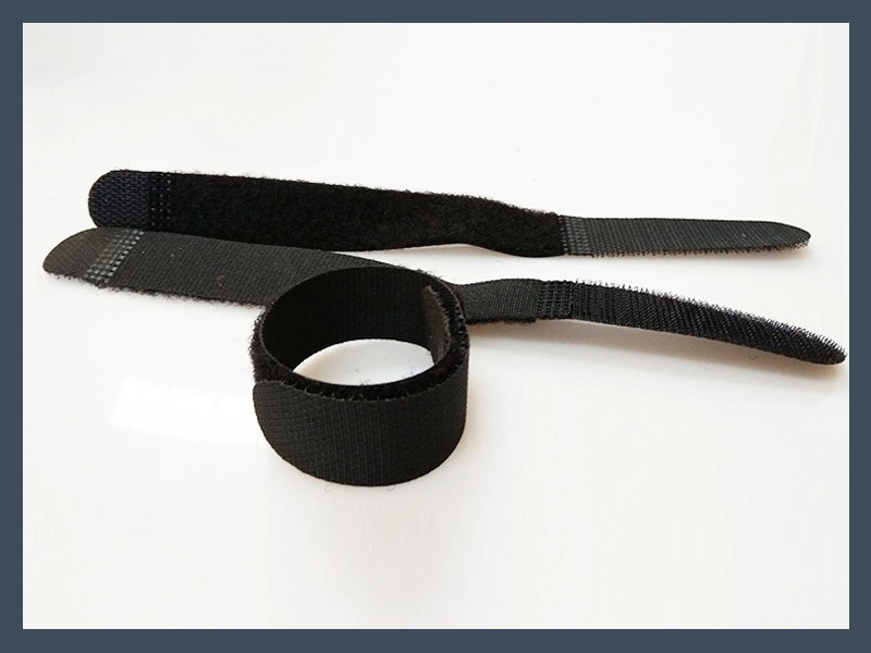 Black Straight Stripe Hook and Loop Tape Thumb